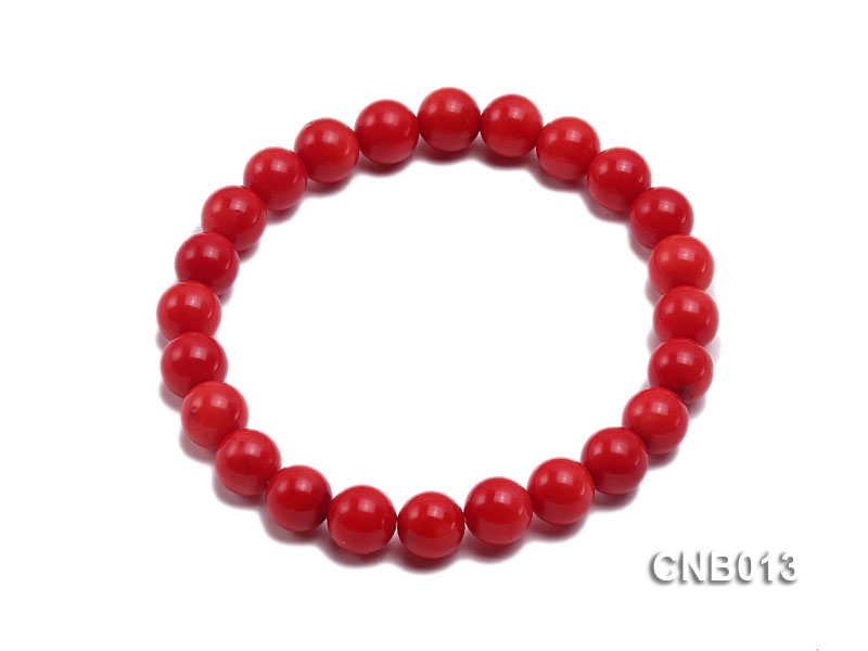 Red coral clearance bead bracelet